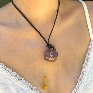 Handmade coffee cup and spoon necklace